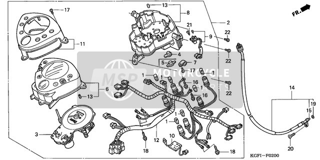 37110KGF901, Kombinationsmesser Kompl., Honda, 3